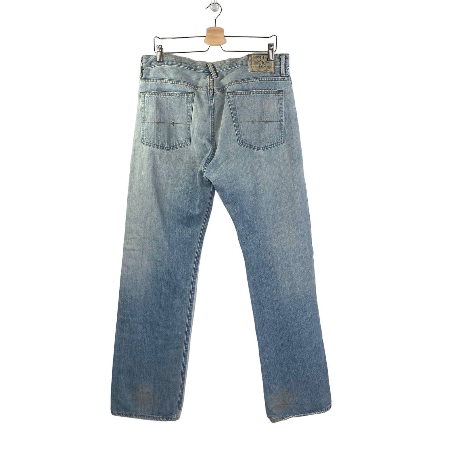 Polo Ralph Lauren × Vintage Polo Ralph Lauren Jeans Vintage Straight Leg Blue Light Wash Size US 34 / EU 50 - 8 Thumbnail