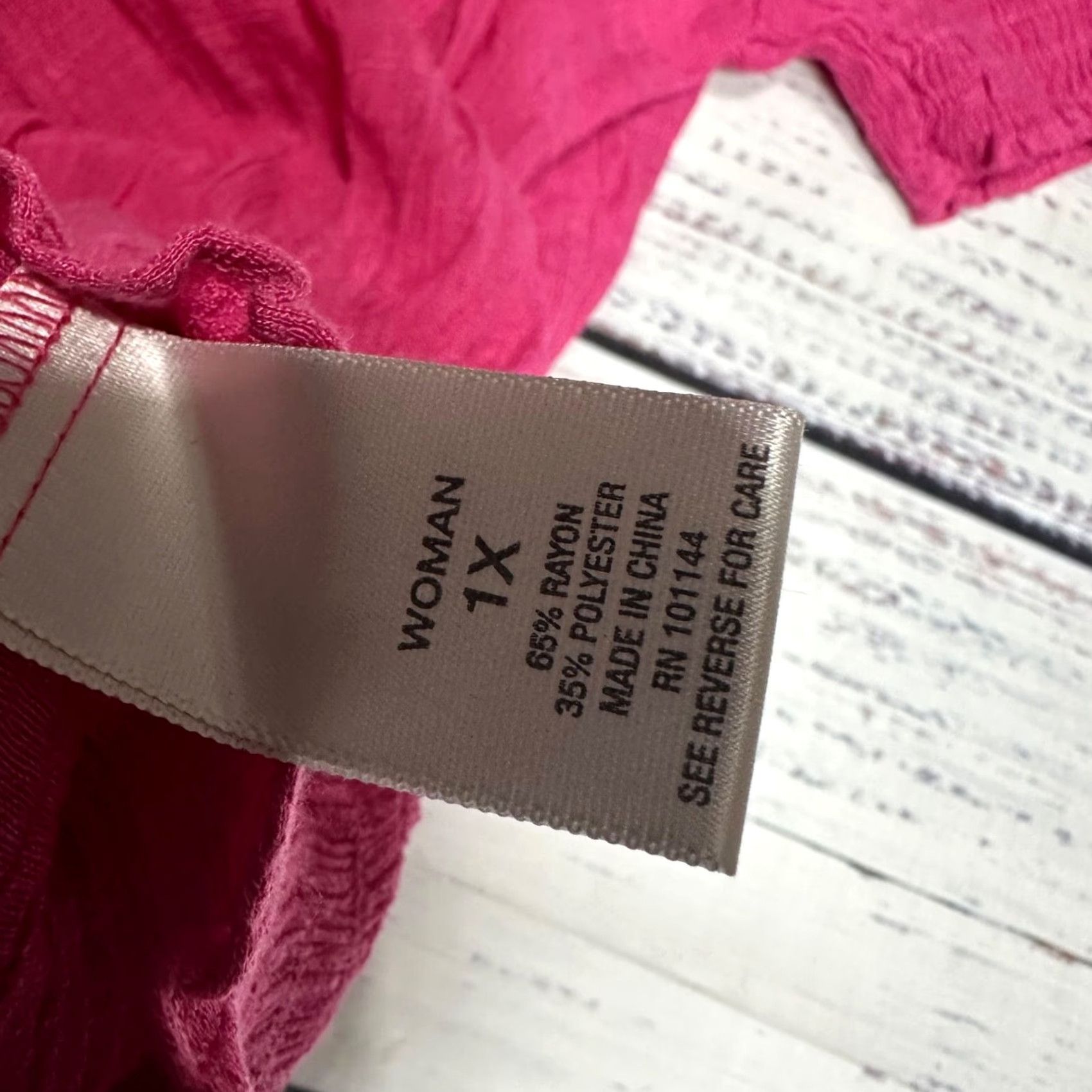 Vintage Dressbarn Dressbarn Womens Blouse Short Dolman Sleeve Top Plus Size 1X Pink Tie Neck Size XL / US 12-14 / IT 48-50 - 7 Thumbnail