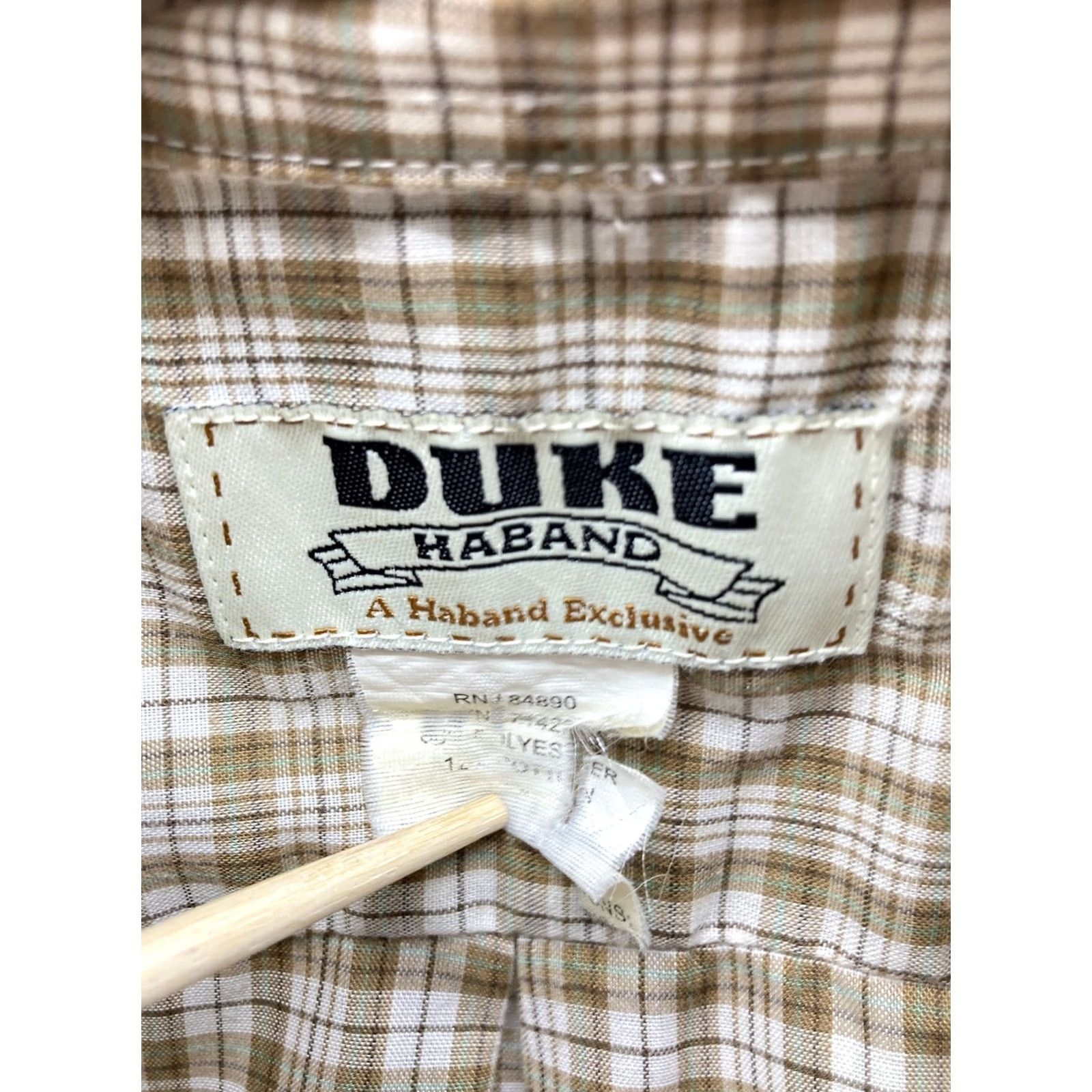 Haband Haband Duke Pearl Snap Shirt Men Size M Beige Check Short Sleeve Western Shirt Size US M / EU 48-50 / 2 - 4 Thumbnail