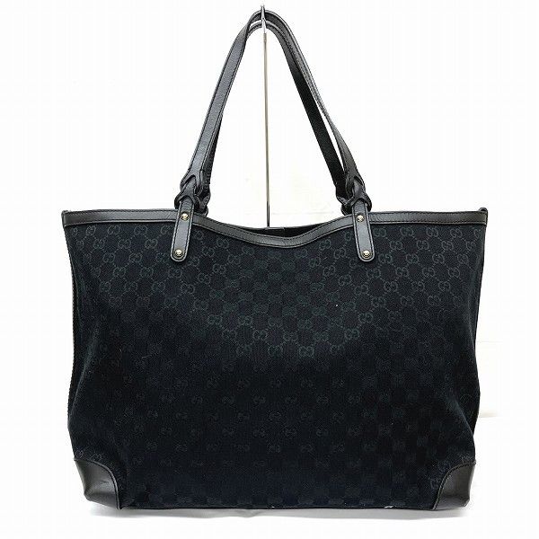Gucci Gucci Gucci GG Canvas Leather Tote Bag 247207 Canvas Tote Bag 247207 in Good Condition Size ONE SIZE - 1 Thumbnail