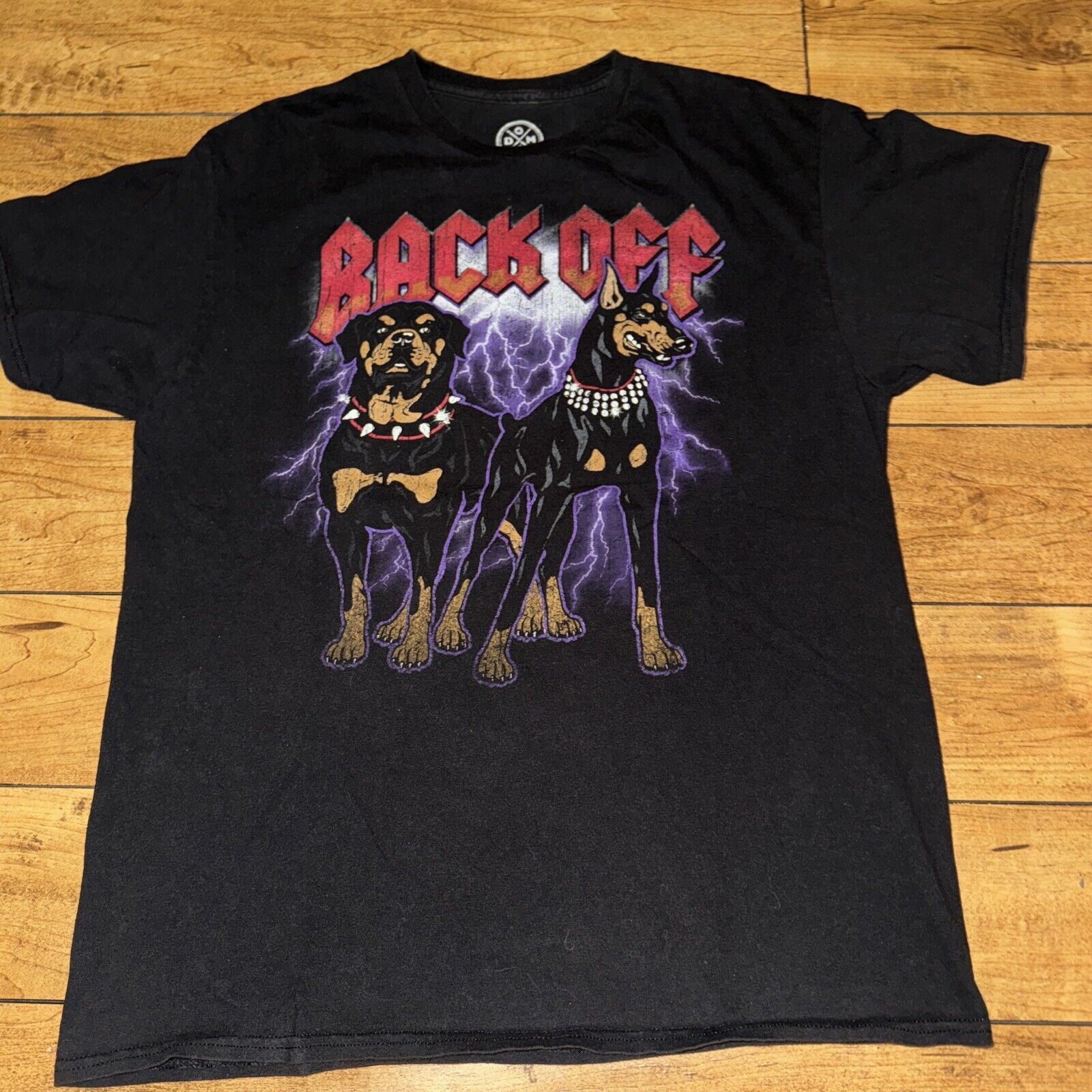 Band Tees × Vintage Rottweiler Doberman Size L Black "Back off" Dog Shirt 20x27 Size US L / EU 52-54 / 3 - 1 Thumbnail