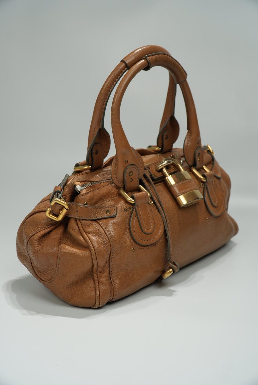 Chloe Chloe Paddington Shoulder Bag Leather Brown Gold Size ONE SIZE - 3 Thumbnail