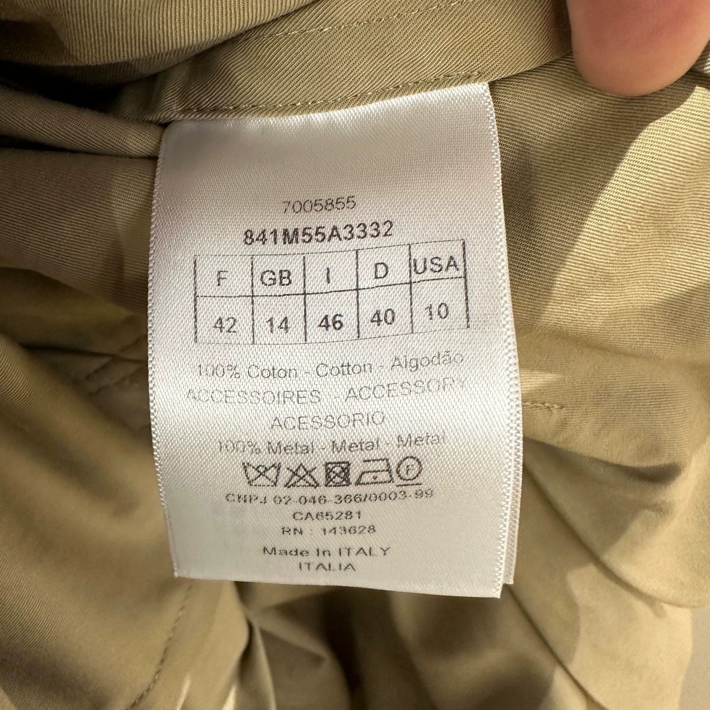 Christian Dior Monsieur Christian Dior may307 Khaki Bee TrenchCoat 42 Cotton Size M / US 6-8 / IT 42-44 - 4 Thumbnail