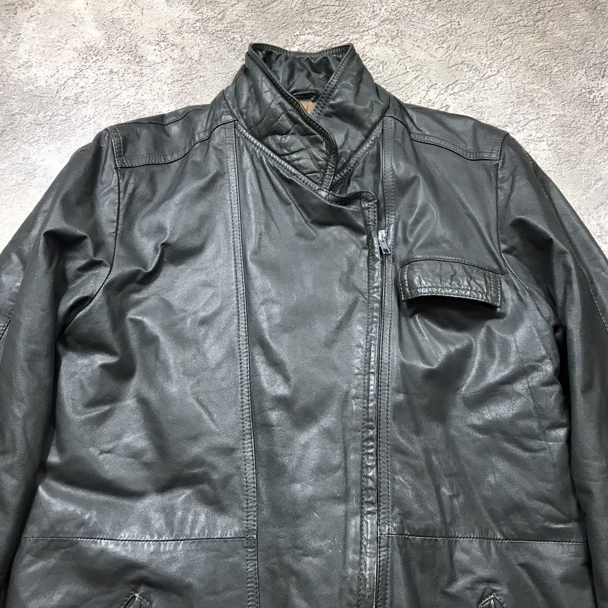 Genuine Leather Vintage 90s Faded Black Oversized Puffer Jacket Streetwear L Size US L / EU 52-54 / 3 - 3 Thumbnail