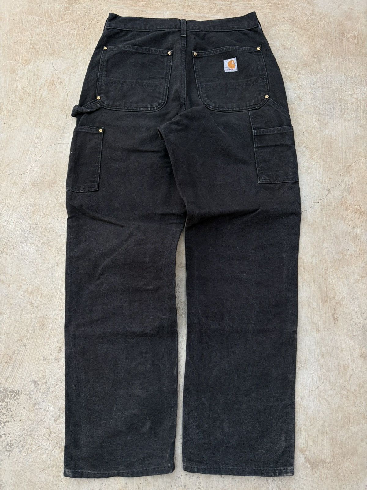 Carhartt Vintage 00s Carhartt Double Knee Pant Black Faded Size US 31 - 4 Thumbnail