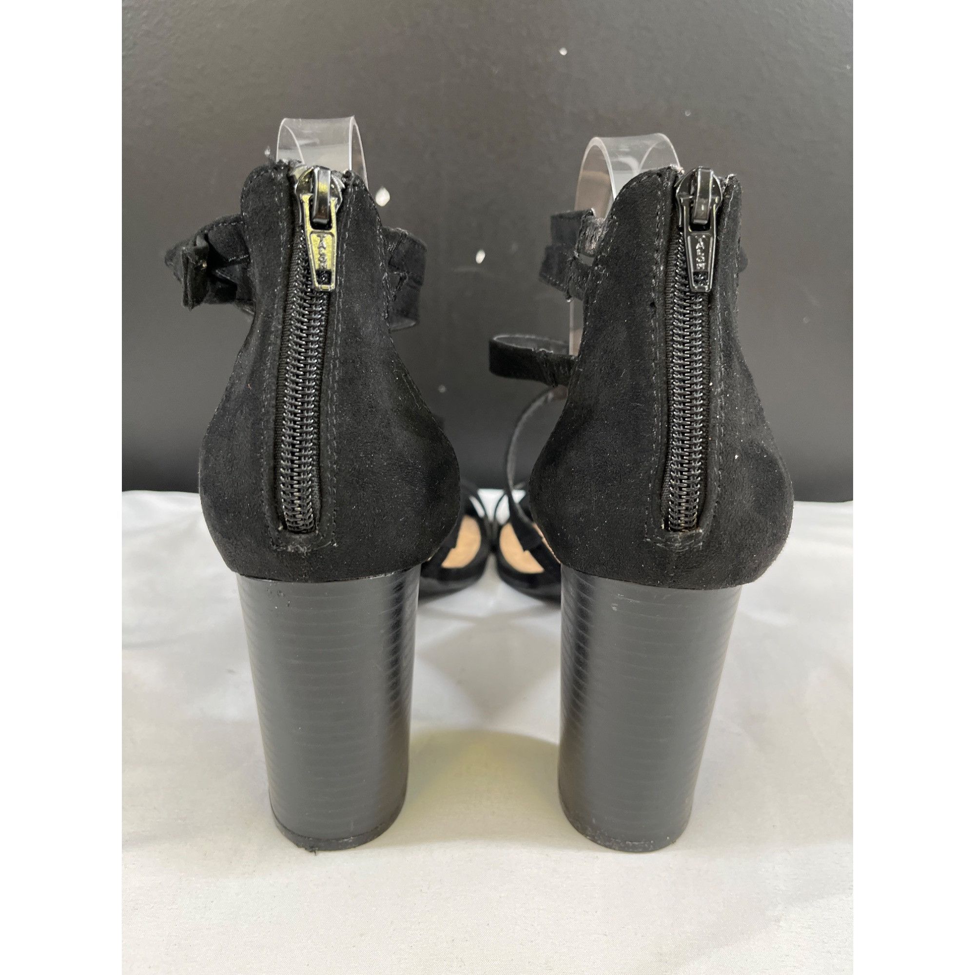 Other LC Lauren Conrad Women's Black Strappy Heels Size 10W SKU 62 Size US 10 / IT 40 - 3 Thumbnail