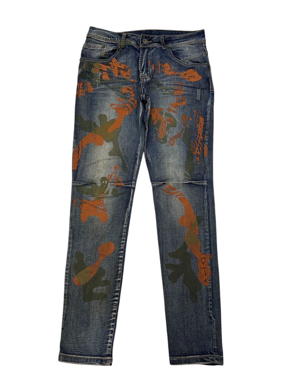 Japanese Brand × Vintage RARE! DENIM STYLED ITALY ART PAINT STREETWEAR JEANS Size US 32 / EU 48 - 5 Thumbnail