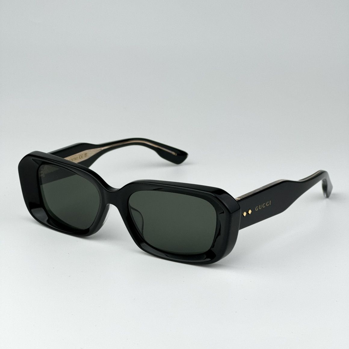 Gucci NEW Gucci GG1531SK 001 Black Grey Women Rectangle Sunglasses Size ONE SIZE - 1 Thumbnail