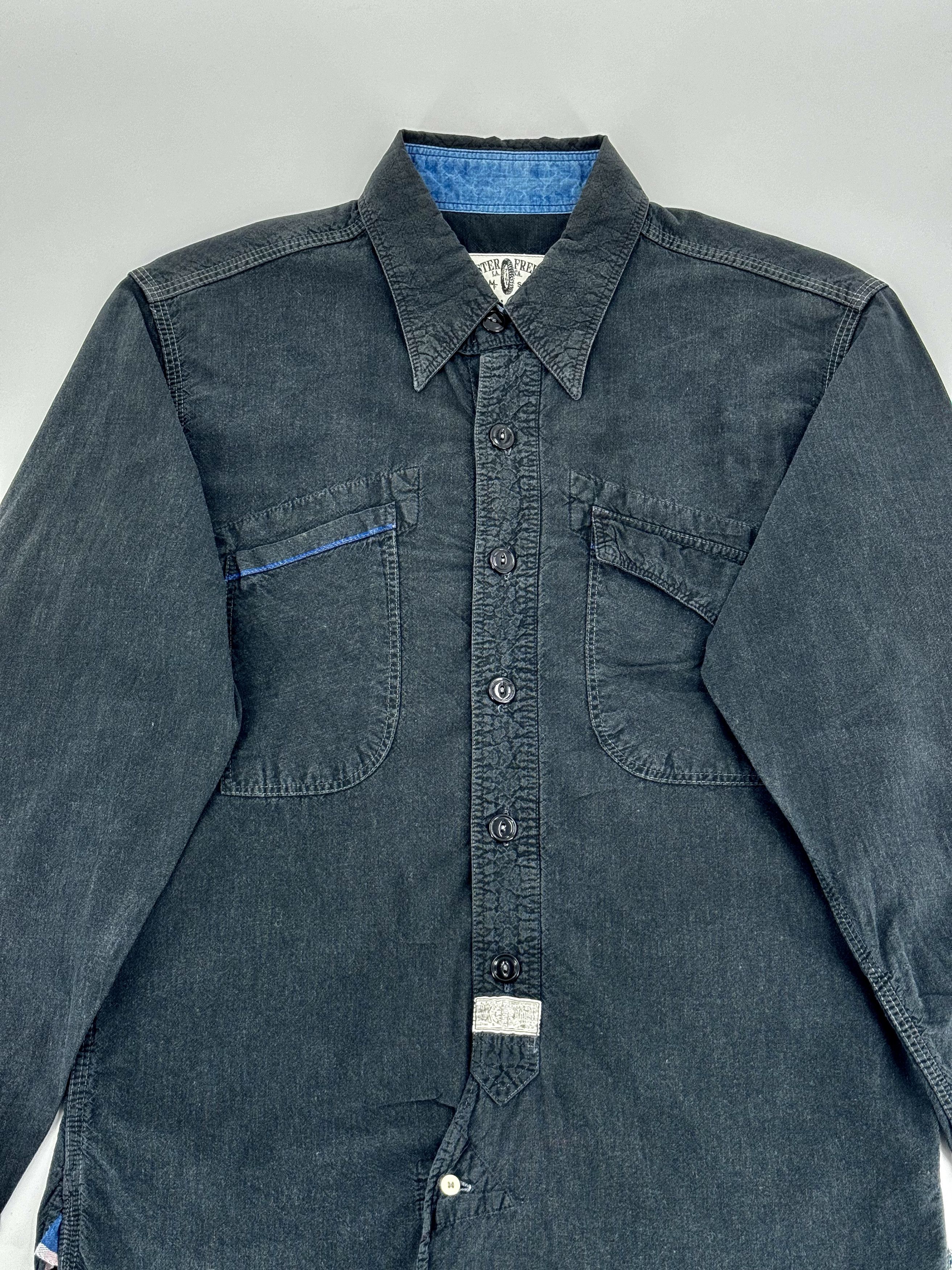 image of Mister Freedom Sugar Cane Chambray Mechanic Shirt Small in Black, Men's