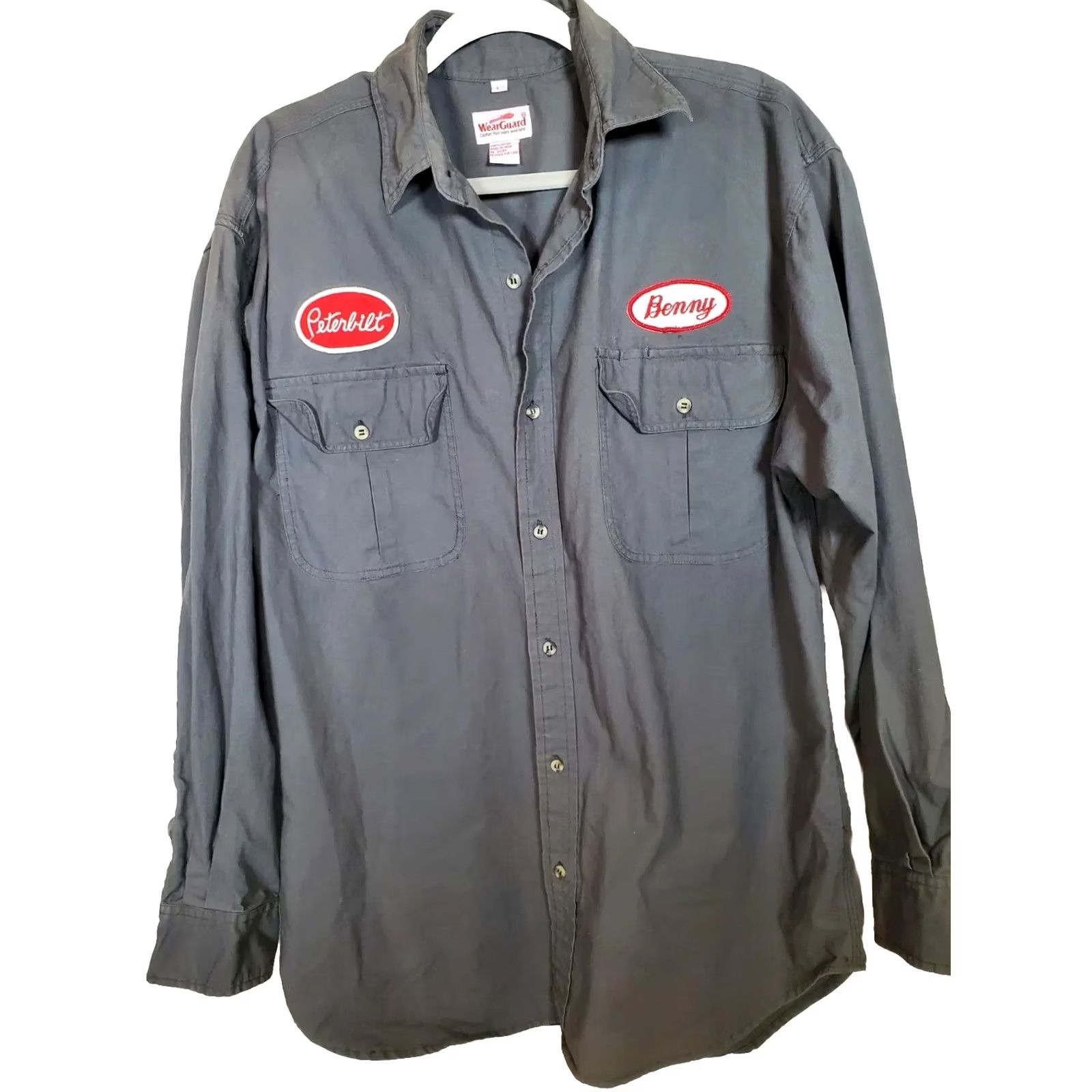 Vintage WearGuard Custom Trucker Shirt Gray Peterbuilt California US 66 Men's Size L Size US L / EU 52-54 / 3 - 2 Thumbnail