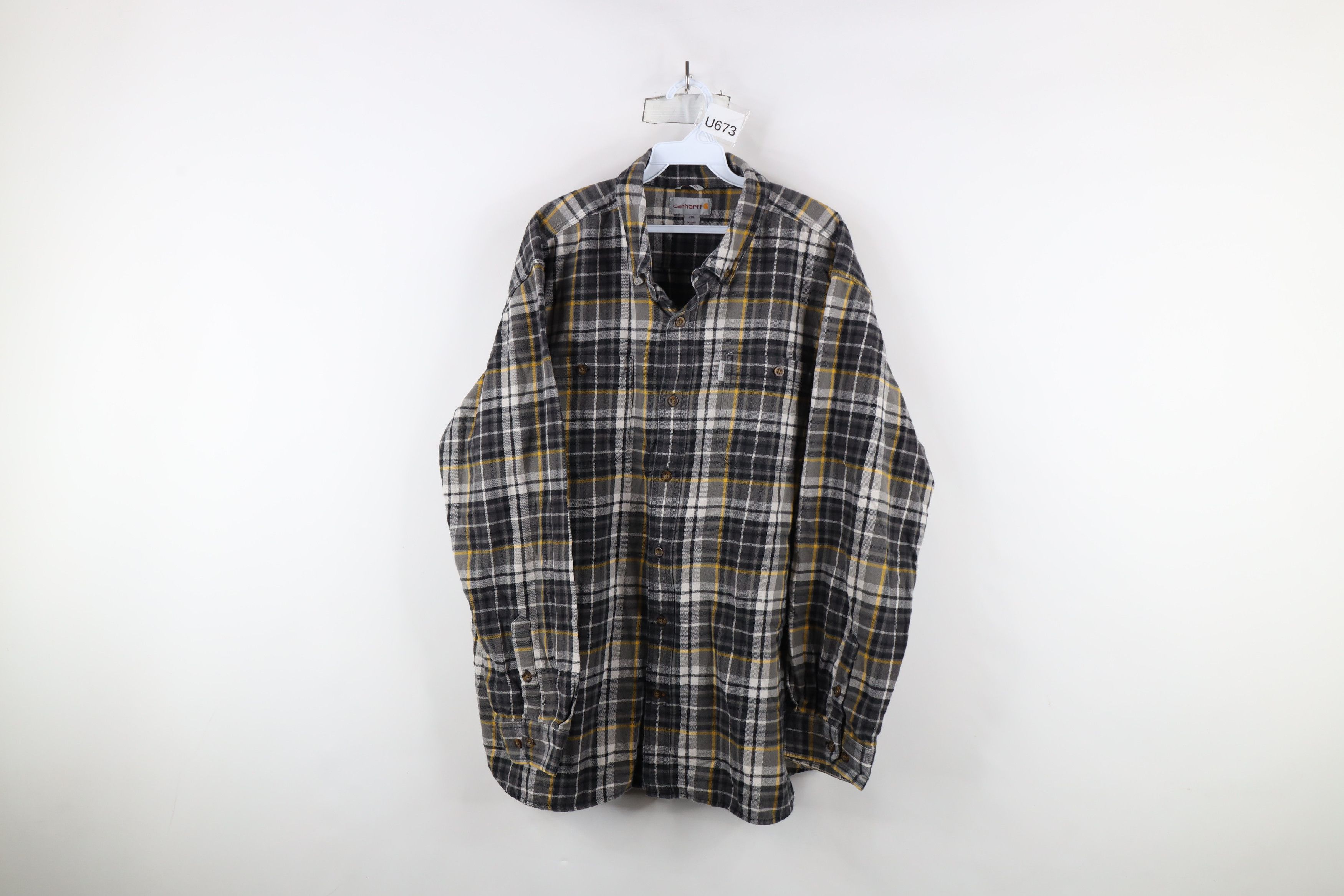 Carhartt × Vintage Vintage Carhartt Fit Flannel Collared Button Down Shirt Size US XXL / EU 58 / 5 - 1 Thumbnail