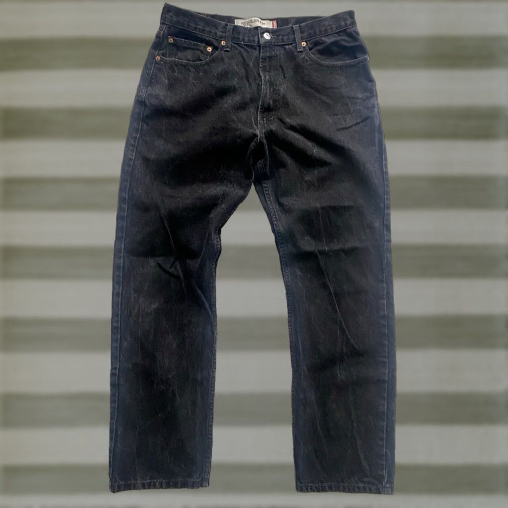 Levi's VINTAGE Levi's 505 Jeans Regular Fit Straight Night Black Mens 33x31 90s USA Denim Cotton Belt Loops Zip Size US 33 - 1 Thumbnail