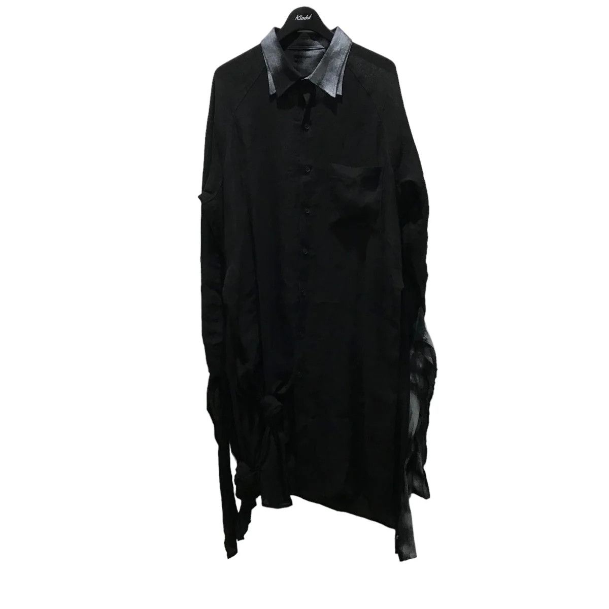 Yohji Yamamoto pour homme 24SSLAWN GATHERED HEM LONG SHIRT