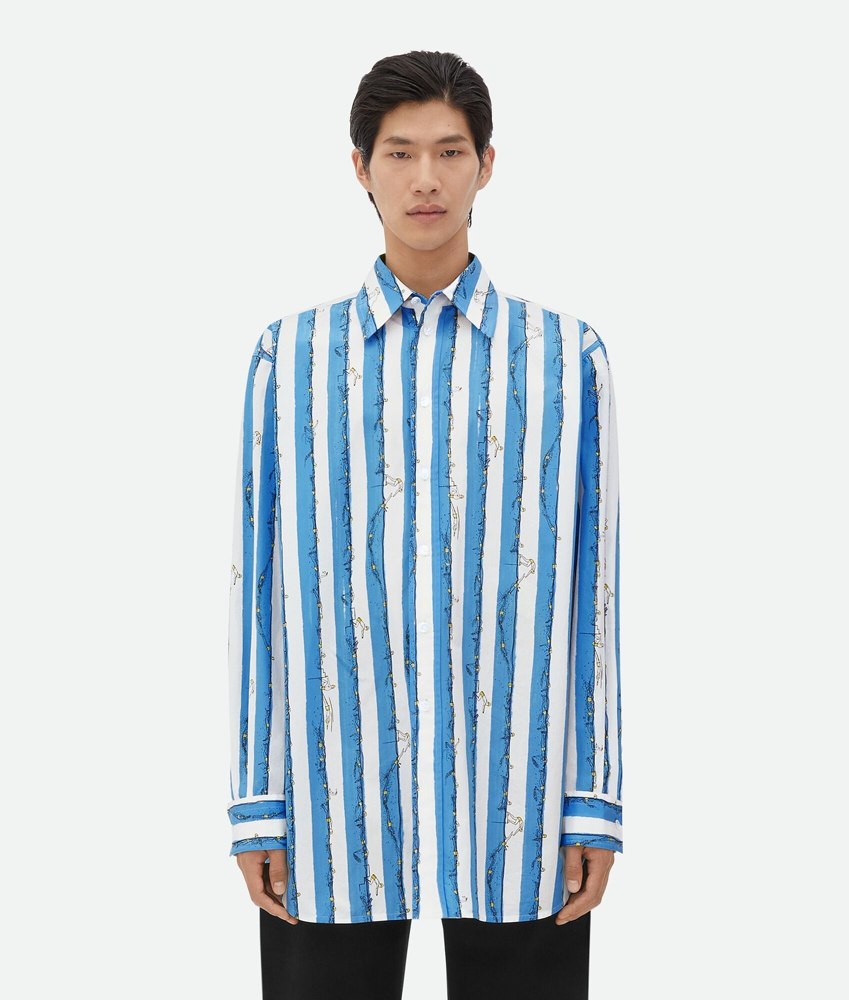 Bottega Veneta o1bcso1str0725 Printed Cotton Shirt in Multicolor Size US S / EU 44-46 / 1 - 1 Thumbnail