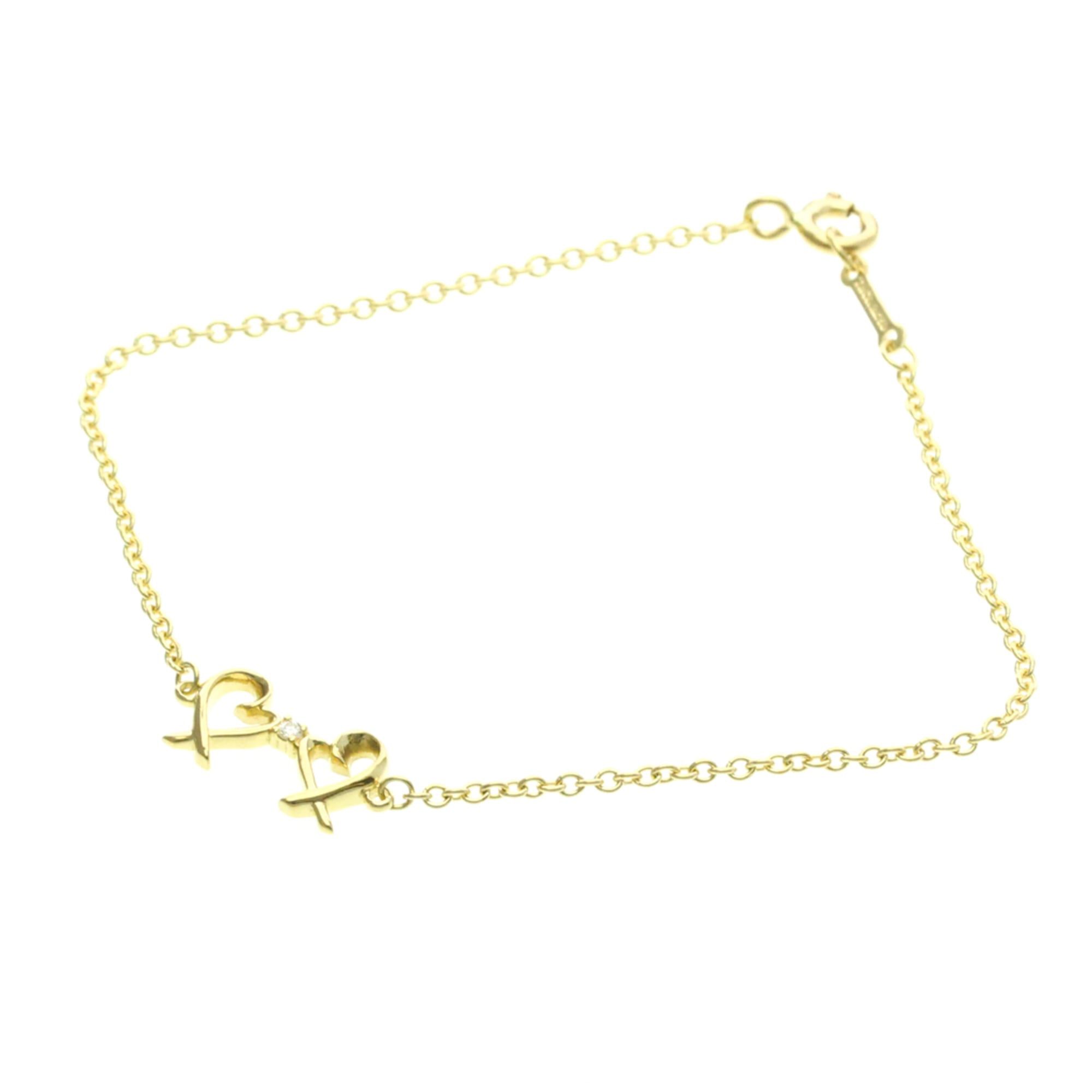 Tiffany Double Loving Heart Diamond Bracelet Yellow Gold (18K) Diamond Charm Bracelet Gold