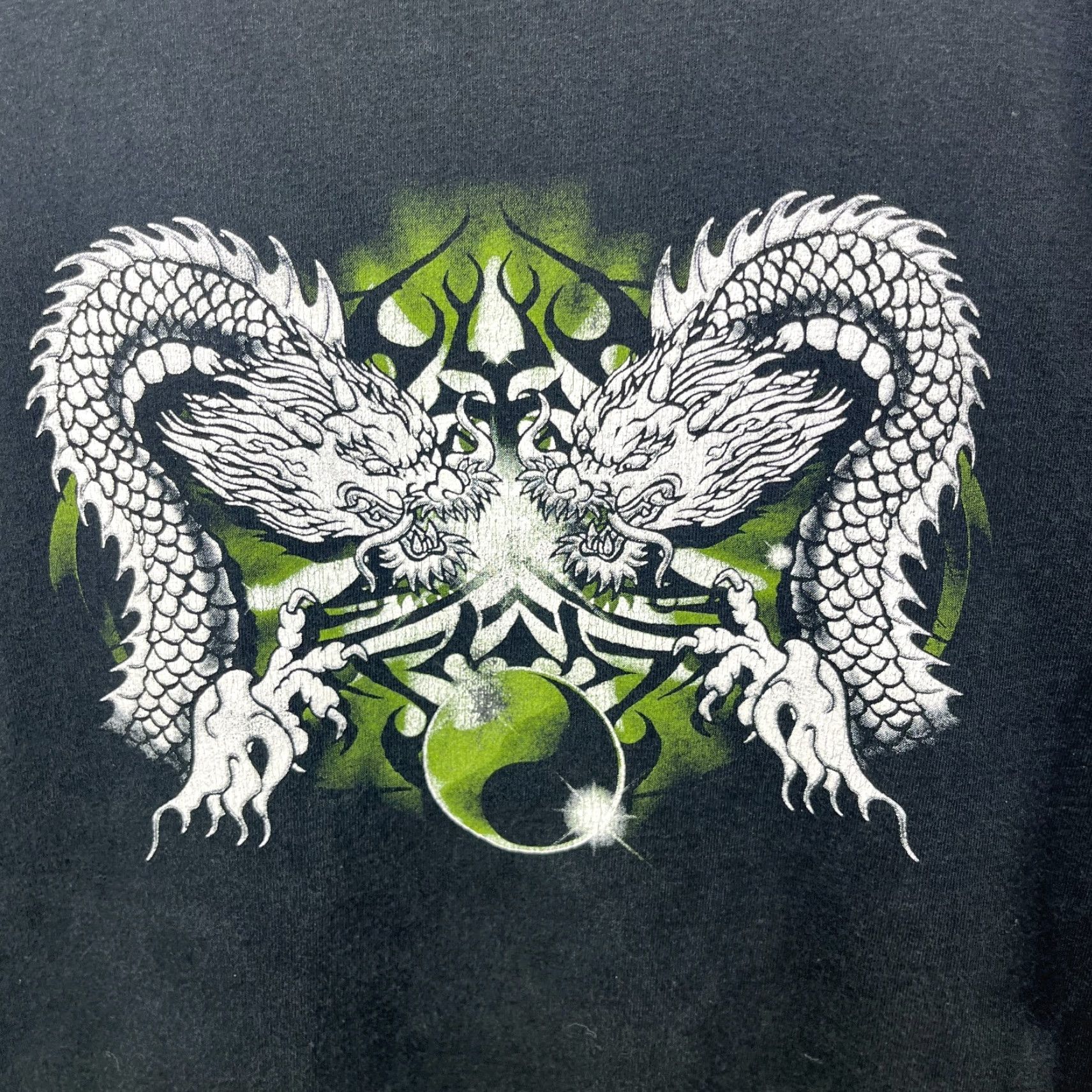 Vintage VINTAGE Dragon Green Flame Skater Y2K Baggy T Shirt XL 2XL Black Cotton Logo Men T-Shirt All Seasons Vintage Clothing 90s Size US XL / EU 56 / 4 - 3 Thumbnail