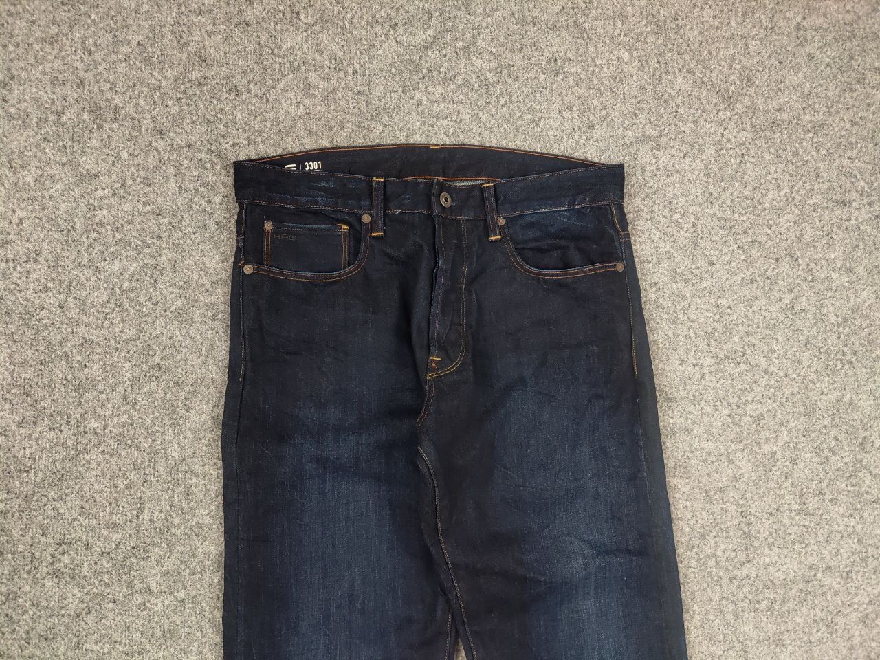 G-Star G Star Raw 3301 tapered dark wash Denim Jeans Vintage Style Size US 32 / EU 48 - 3 Thumbnail