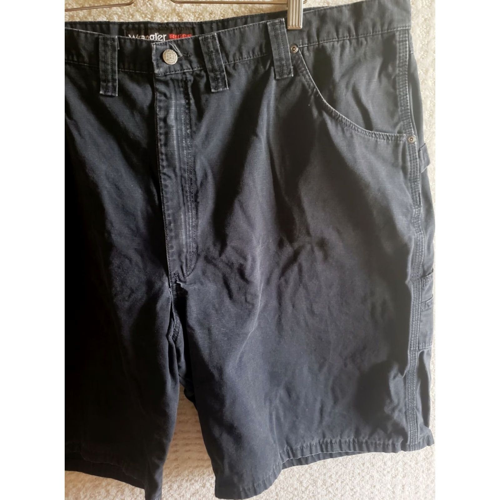 Wrangler Wrangler Riggs Carpenter Shorts Mens Size 46 Bermuda Dark Wash Distressed Navy Blue 80s 90s Work Men's Shorts Size US 30 / EU 46 - 3 Thumbnail