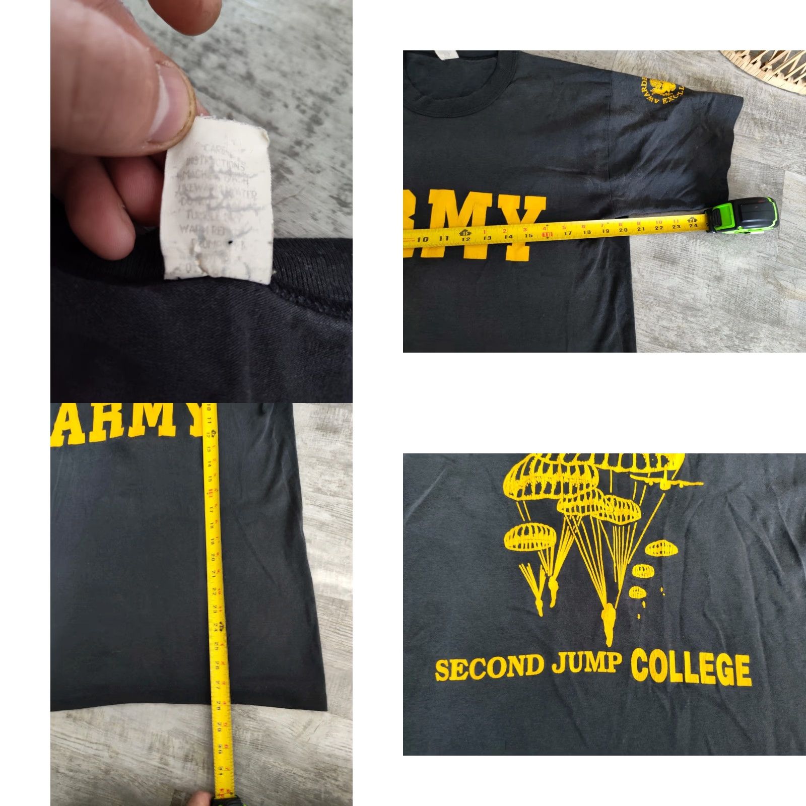 Vintage VINTAGE Army College Military T-Shirt Black Graphic Print Sz L Mens Size US L / EU 52-54 / 3 - 8 Thumbnail