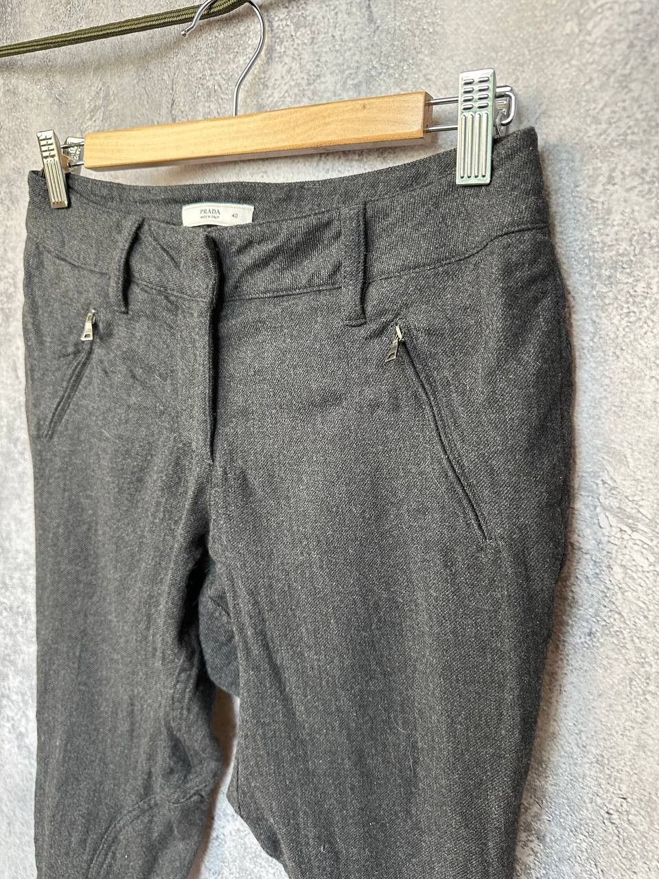 Prada Prada Gray Wool Tapered Pants Vintage Riri Size 27" / US 4 / IT 40 - 6 Thumbnail
