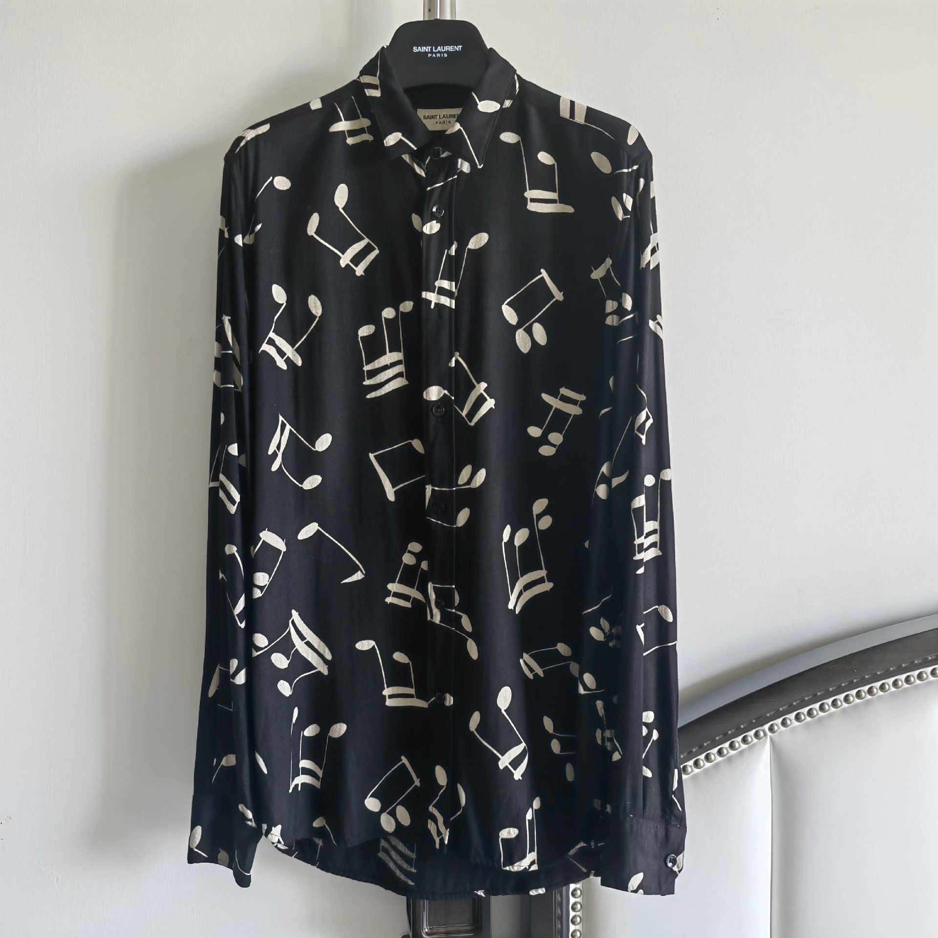 Saint Laurent Paris Saint Laurent Paris Musical Note Shirt Size US XXS / EU 40 - 1 Thumbnail