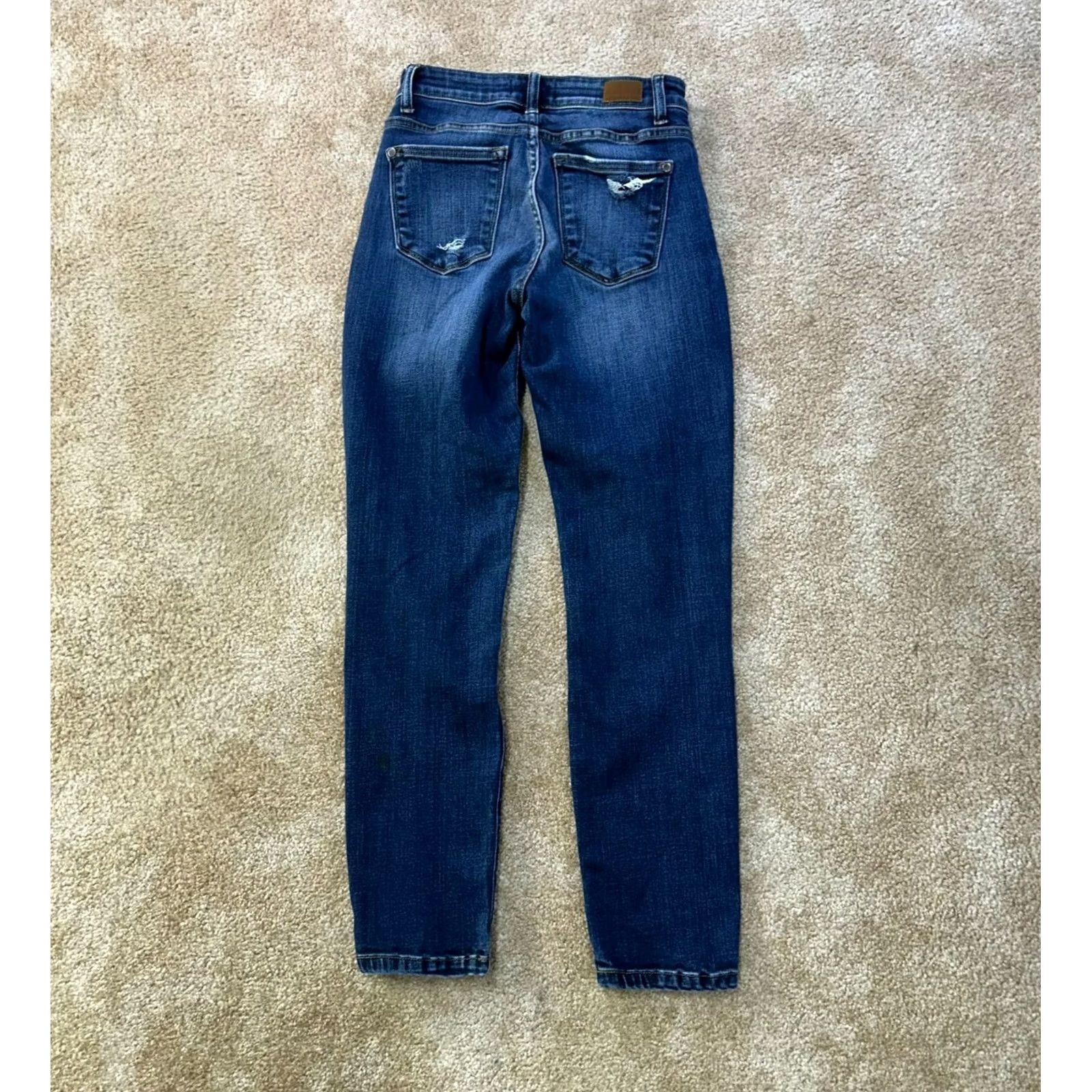 Denime Judy Blue Jeans Women's Slim Fit 3/26 Blue Denim Mid Rise Stretch 5-Pocket Inseam 29 in Dark Wash Size 26" / US 2 / IT 38 - 7 Thumbnail