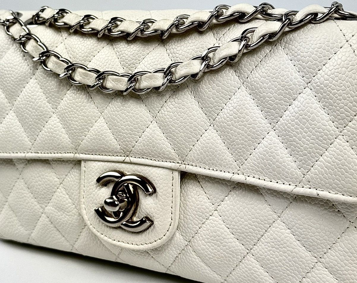 Chanel Chanel - Karl - 2008 - White - Caviar - East West - Flap Size ONE SIZE - 12 Thumbnail