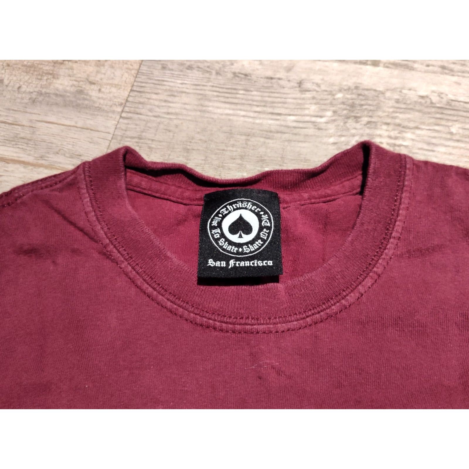 Thrasher VINTAGE Thrasher Shirt Unisex Adults T-Shirt Short Sleeve Crew Neck S Maroon Graphic Print 90s Skateboarding Mens Womens Size US S / EU 44-46 / 1 - 4 Thumbnail