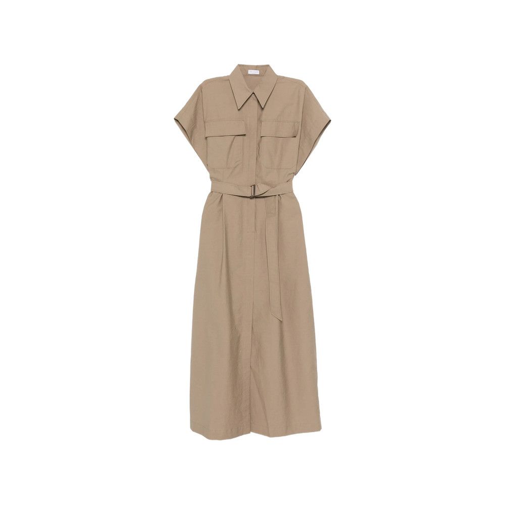 Brunello Cucinelli Brunello Cucinelli NEUTRALS Dresses - Day Dresses Size L / US 10 / IT 46 - 1 Thumbnail