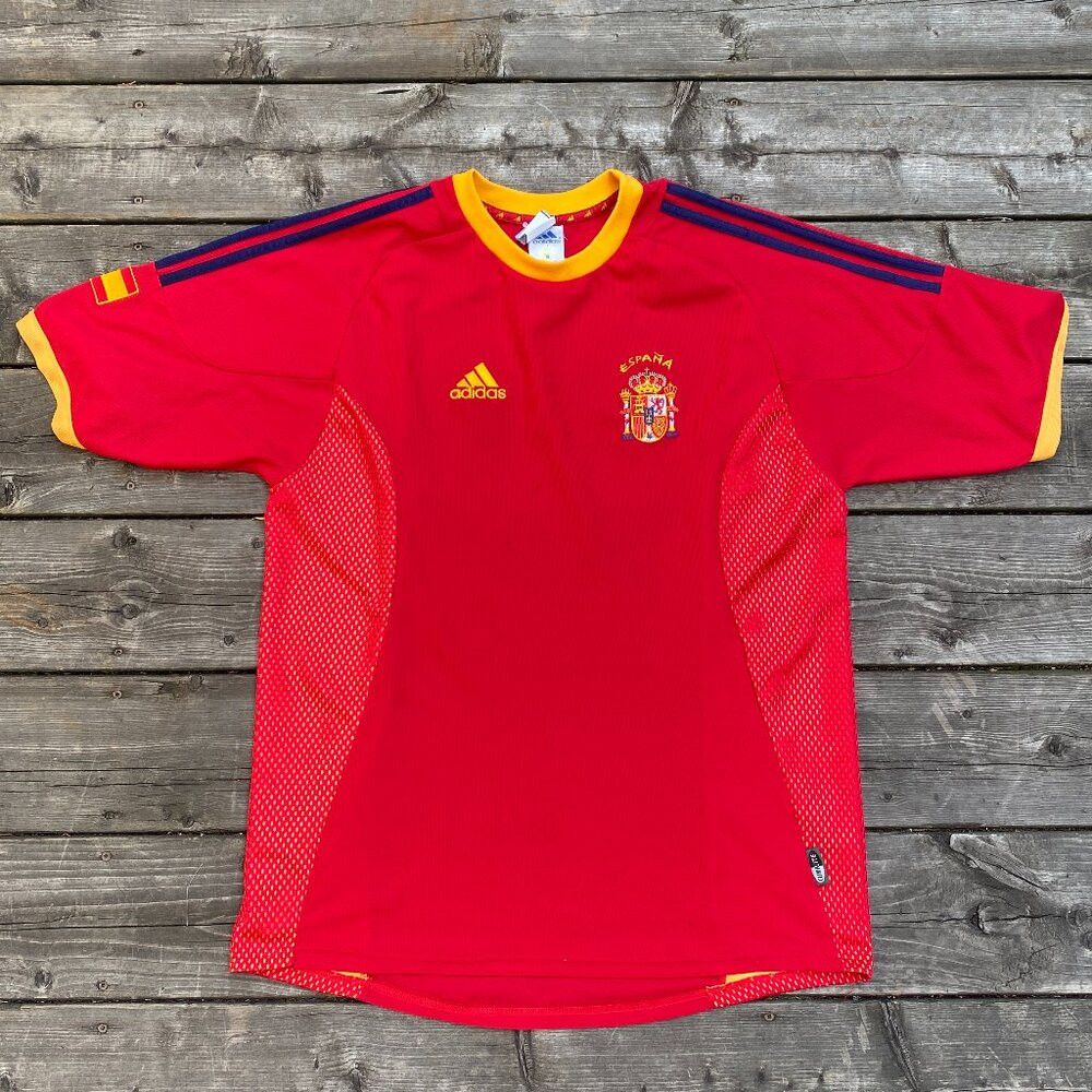 Adidas × Vintage Vintage 2002 Adidas Spain Home Football Soccer Jersey Large Size US L / EU 52-54 / 3 - 2 Thumbnail