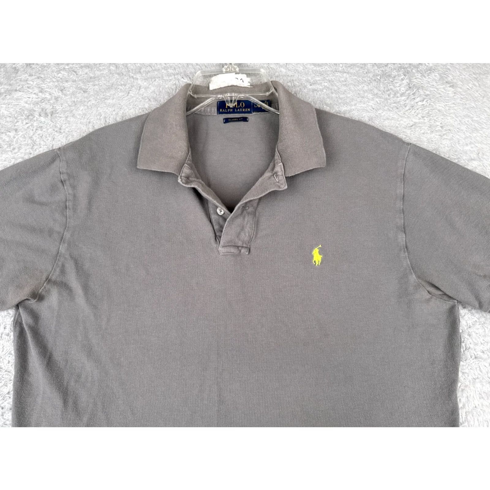 Ralph Lauren VINTAGE Ralph Lauren Polo Shirt Men L Gray Cotton Jersey Pony Golf Shirt Size US L / EU 52-54 / 3 - 4 Thumbnail