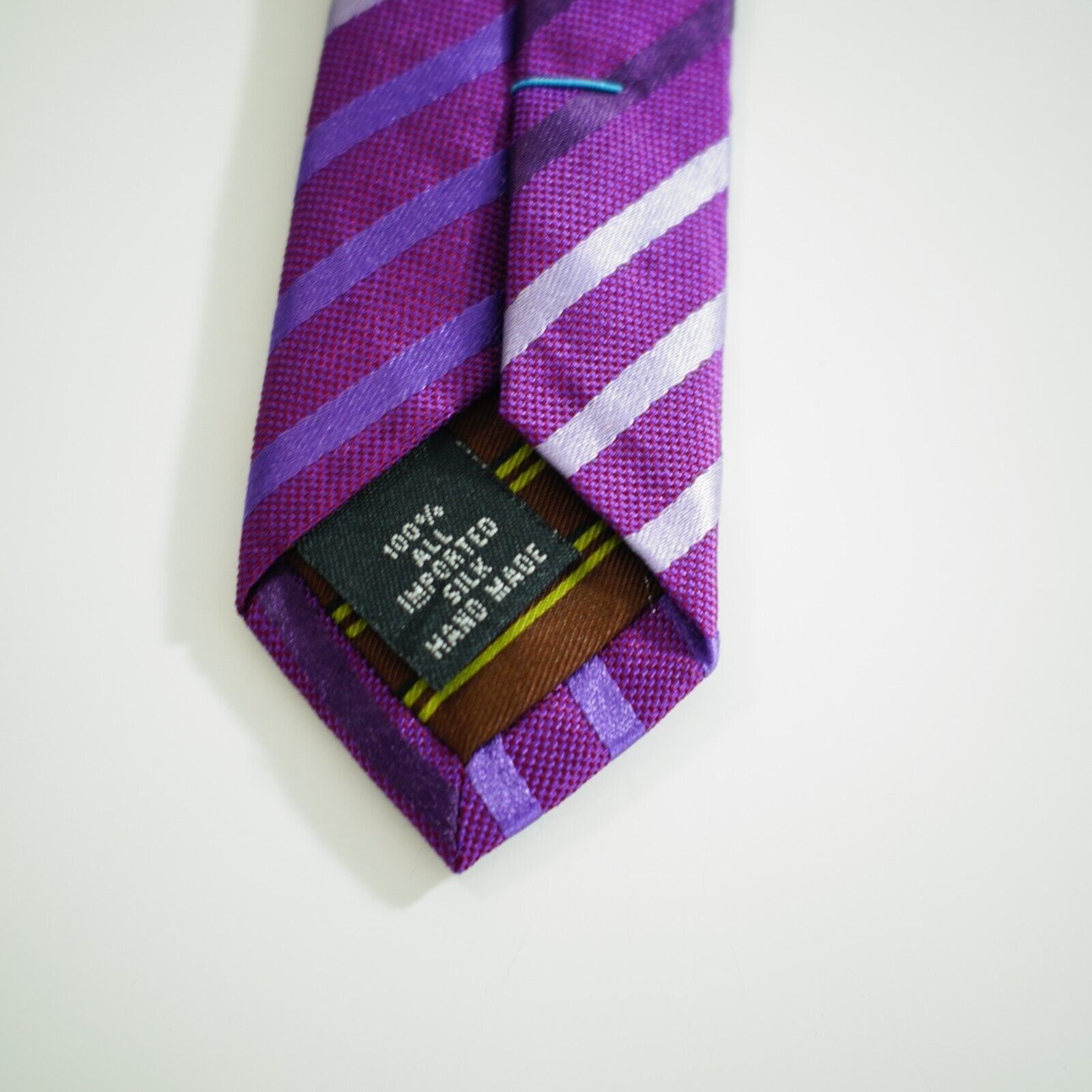 BCBGeneration BCBG Attitude Purple Woven Striped Silk Tie Size ONE SIZE - 4 Thumbnail