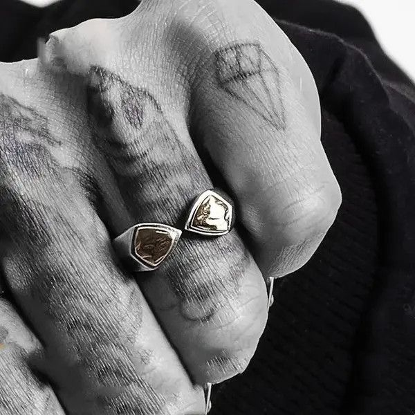 Jewelry × Vintage Vintage Adjustable Triangle 925 Silver Ring Size ONE SIZE - 1 Thumbnail