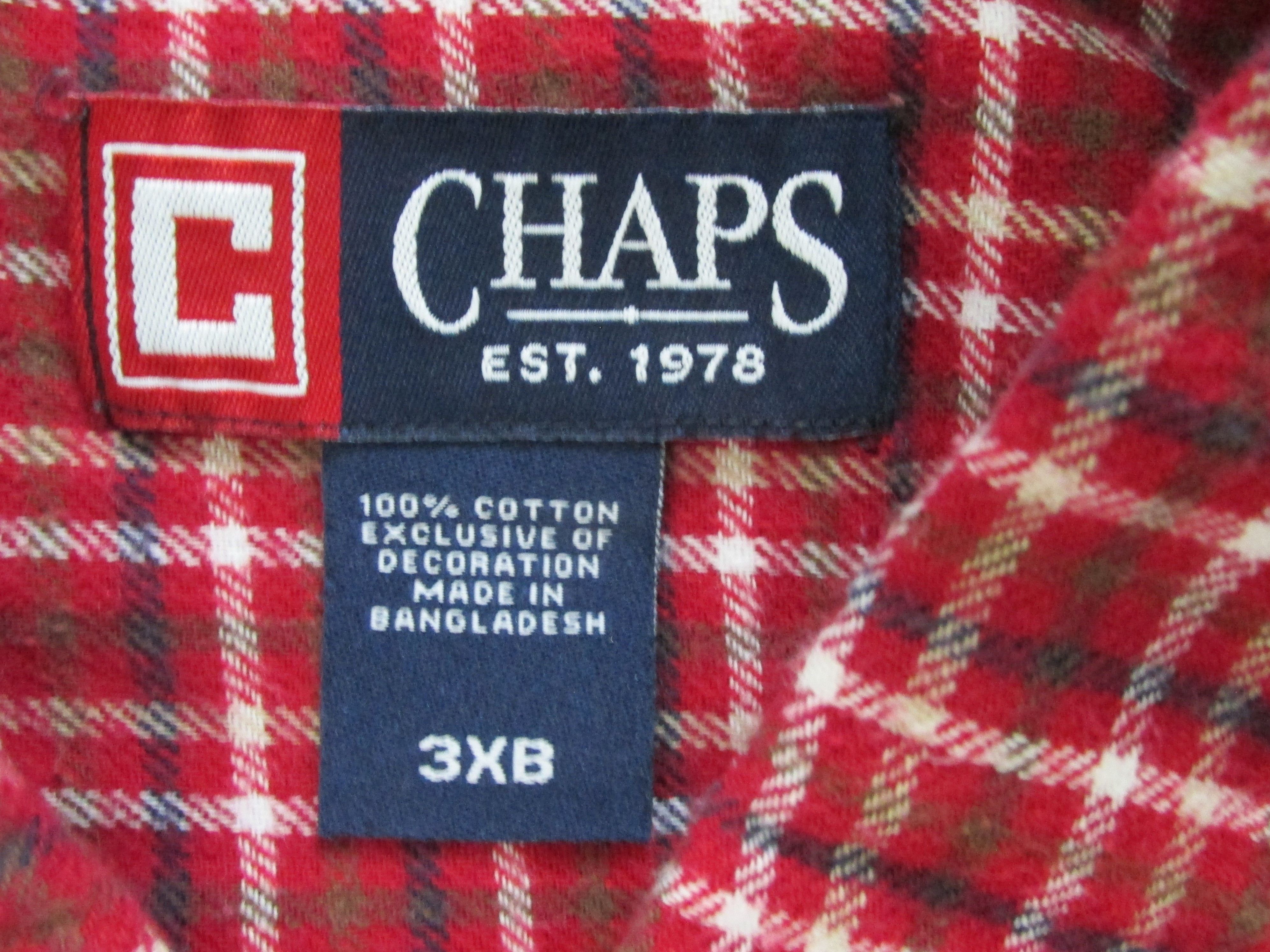 Chaps Chaps Men's Cotton Flannel Shirt Size 3XB Size US XXL / EU 58 / 5 - 2 Thumbnail