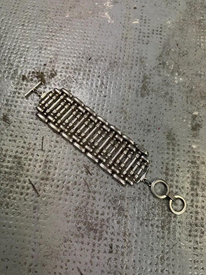 Jean Paul Gaultier 2000s Jean Paul Gaultier Roman Pillar Stainless Steel Bracelet Size ONE SIZE - 4 Thumbnail