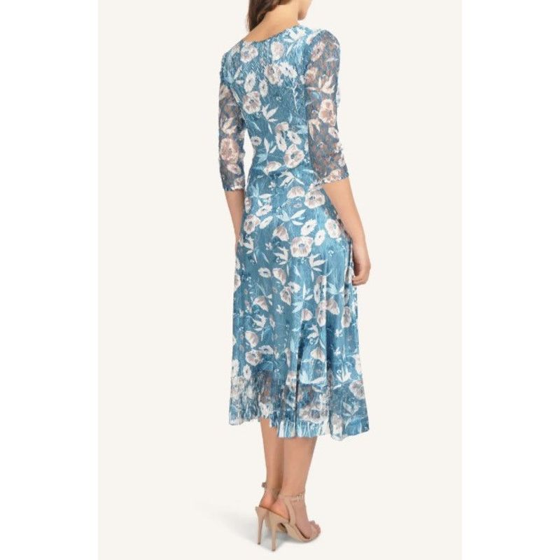 Other Komarov Petite Charmeuse & Chiffon Midi Dress 3/4 Sleeve Size S / US 4 / IT 40 - 5 Thumbnail