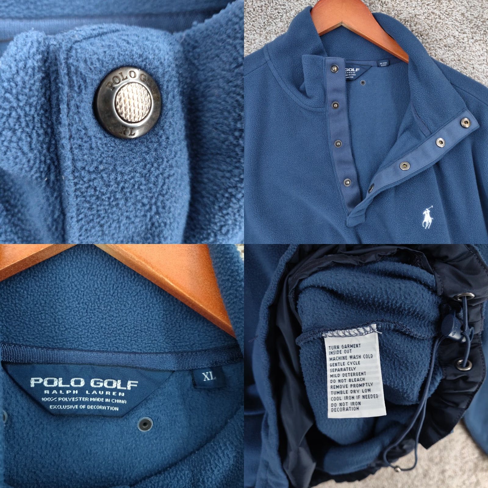Polo Ralph Lauren VINTAGE Polo Golf Ralph Lauren Sweater Mens XL Blue Long Sleeve Soft 1/4 Zip Snap Mock Size US XL / EU 56 / 4 - 8 Thumbnail
