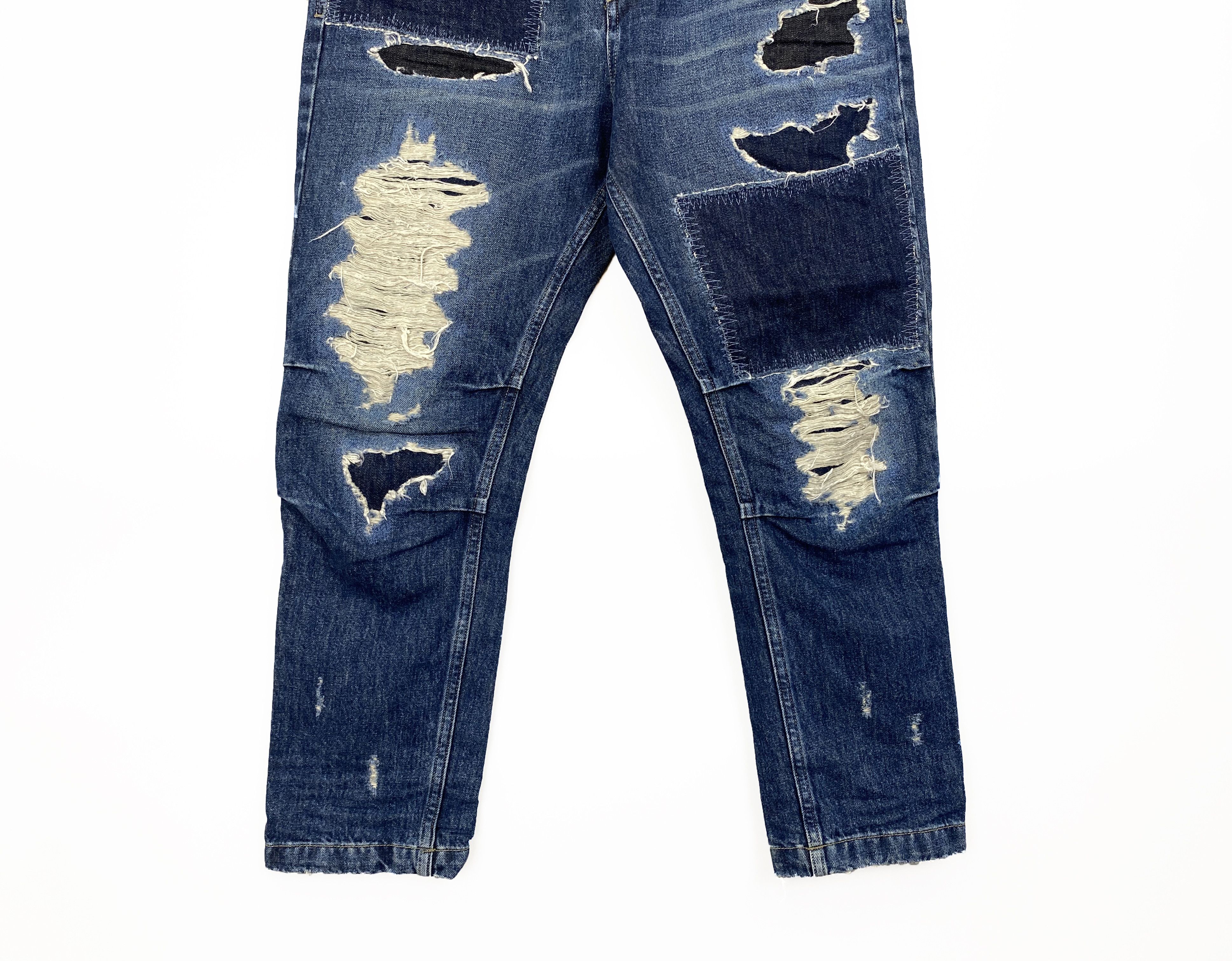 Diesel Black Gold NEW Diesel Black Gold Distressed Patchwork Denim Jeans Size US 28 / EU 44 - 6 Thumbnail