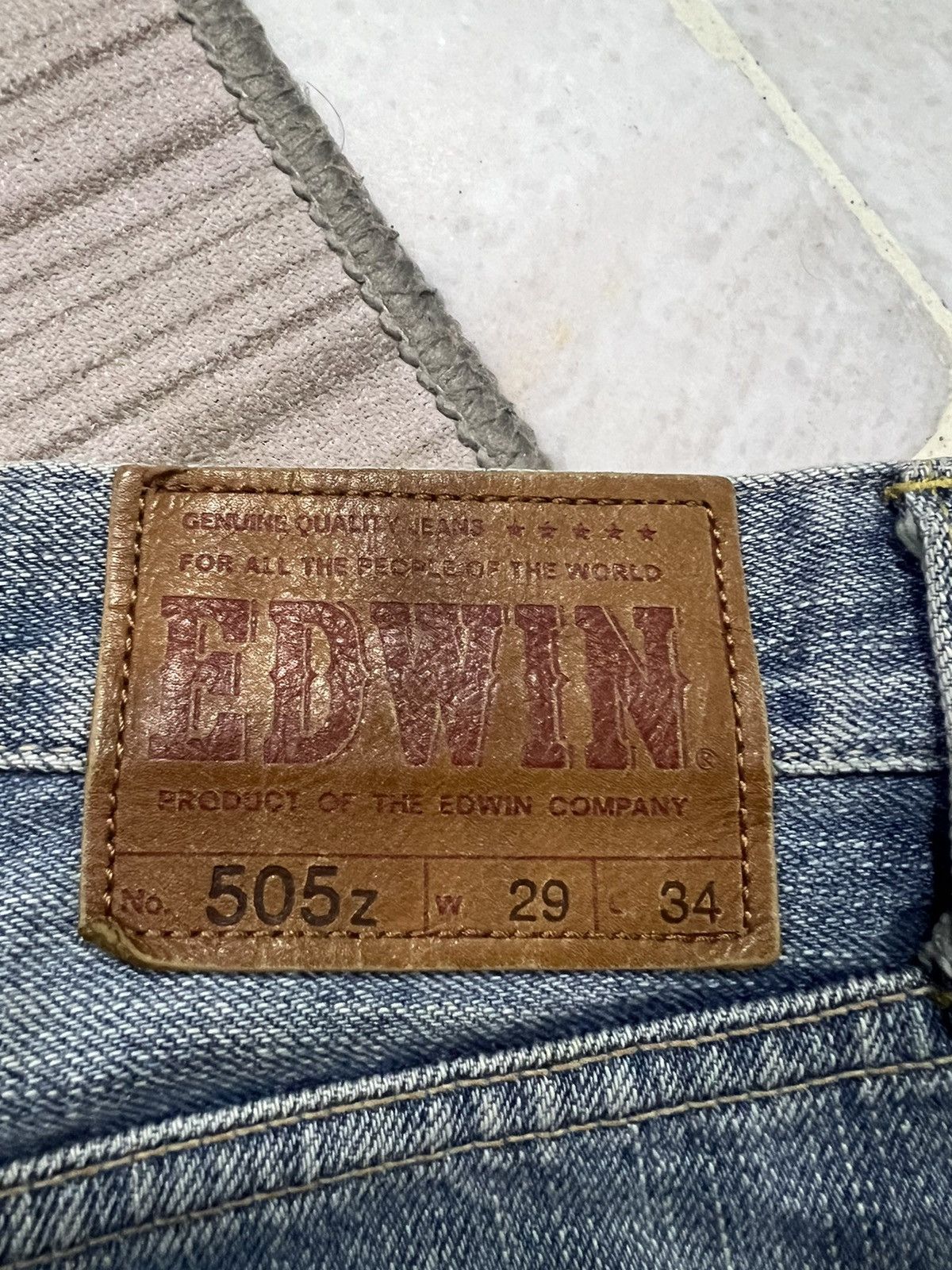 Edwin × Japanese Brand EDWIN 505z SELVEDGE LIGHT WASH ORANGE TAG DENIM Size US 29 - 16 Thumbnail