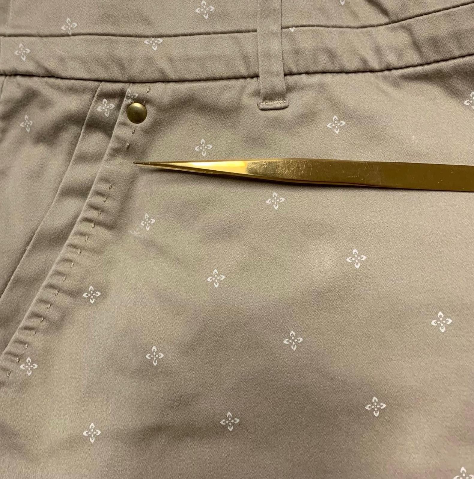 Other Khakis & Co. Women's Sz 18 Khaki Printed Cropped Pants Size 40" / US 18 - 4 Thumbnail