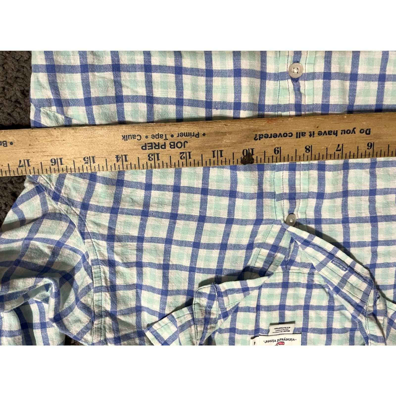 Vineyard Vines Vineyard Vines Women's Shirt Size 4 Multicolor Plaid Long Sleeve Cotton-Linen Blend Button-Up Size S / US 4 / IT 40 - 4 Thumbnail