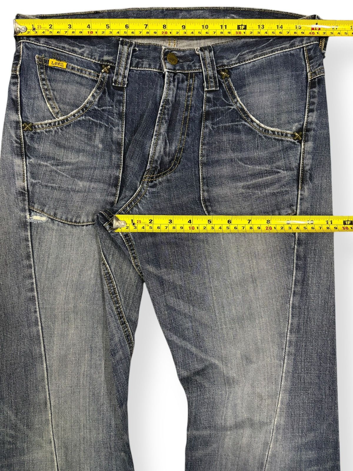 Lee Vintage Lee Riders Twisted Leg Flare Distressed Jeans Size US 32 / EU 48 - 14 Thumbnail