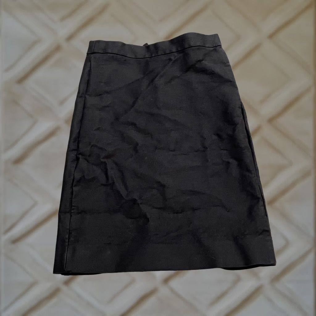 J.Crew J.CREW Skirt Women Black Knee Length Straight Pencil Lined Twill Classic 00 Size 24" / US 00 / IT 34 - 1 Thumbnail