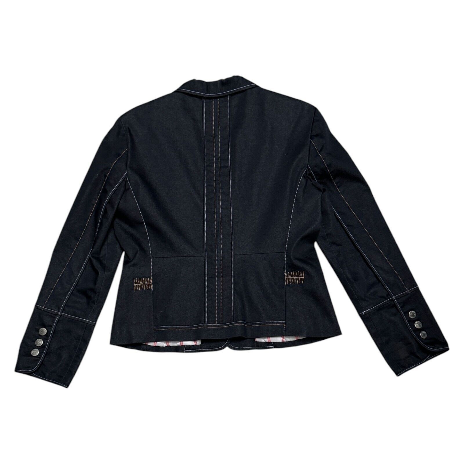Designer Allen B. Schwartz Luxury Designer Denim Blazer Jacket Size L / US 10 / IT 46 - 5 Thumbnail