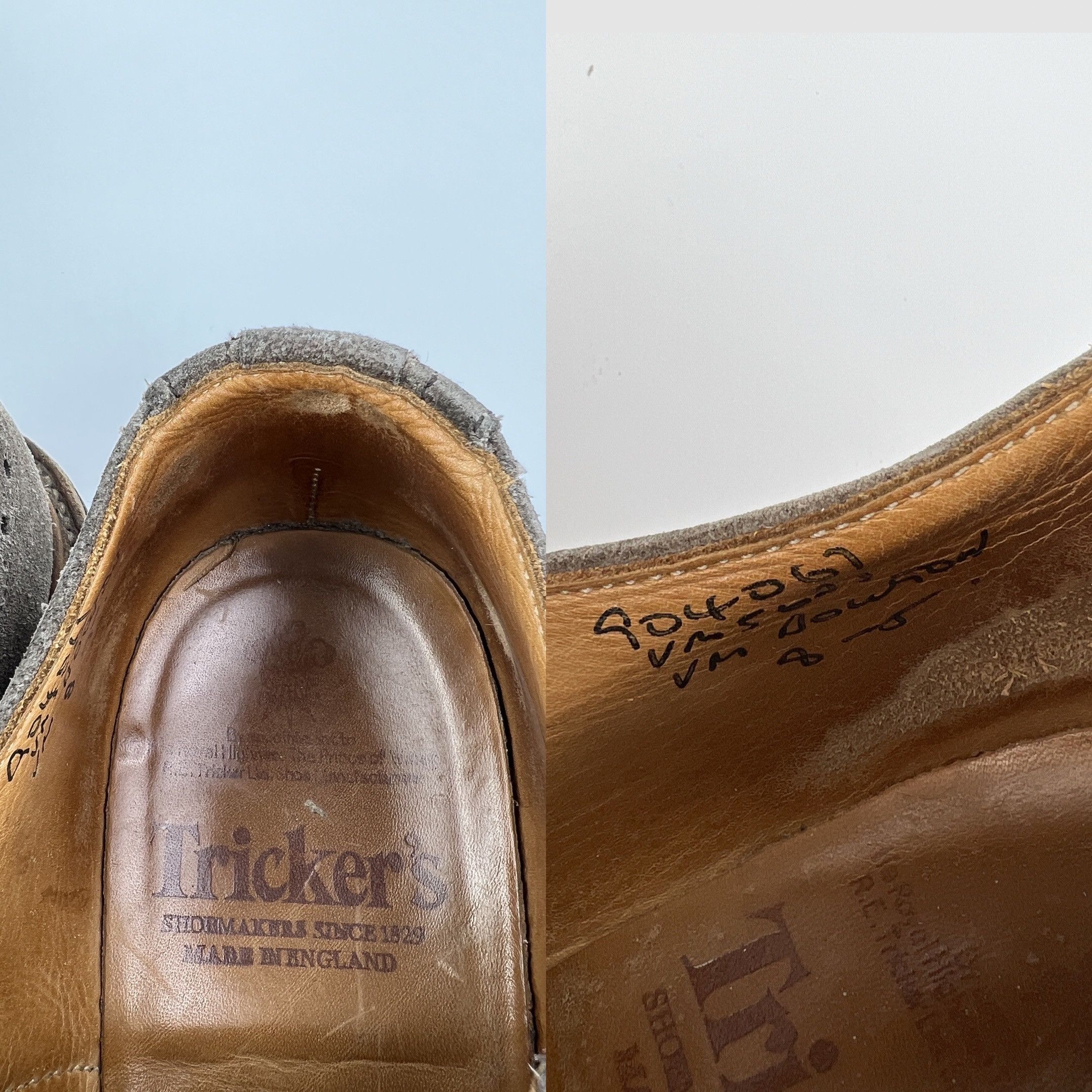 Tricker's Trickers Downton Handmade Gray Suede Derby Shoes Size US 9.5 / EU 42-43 - 8 Thumbnail