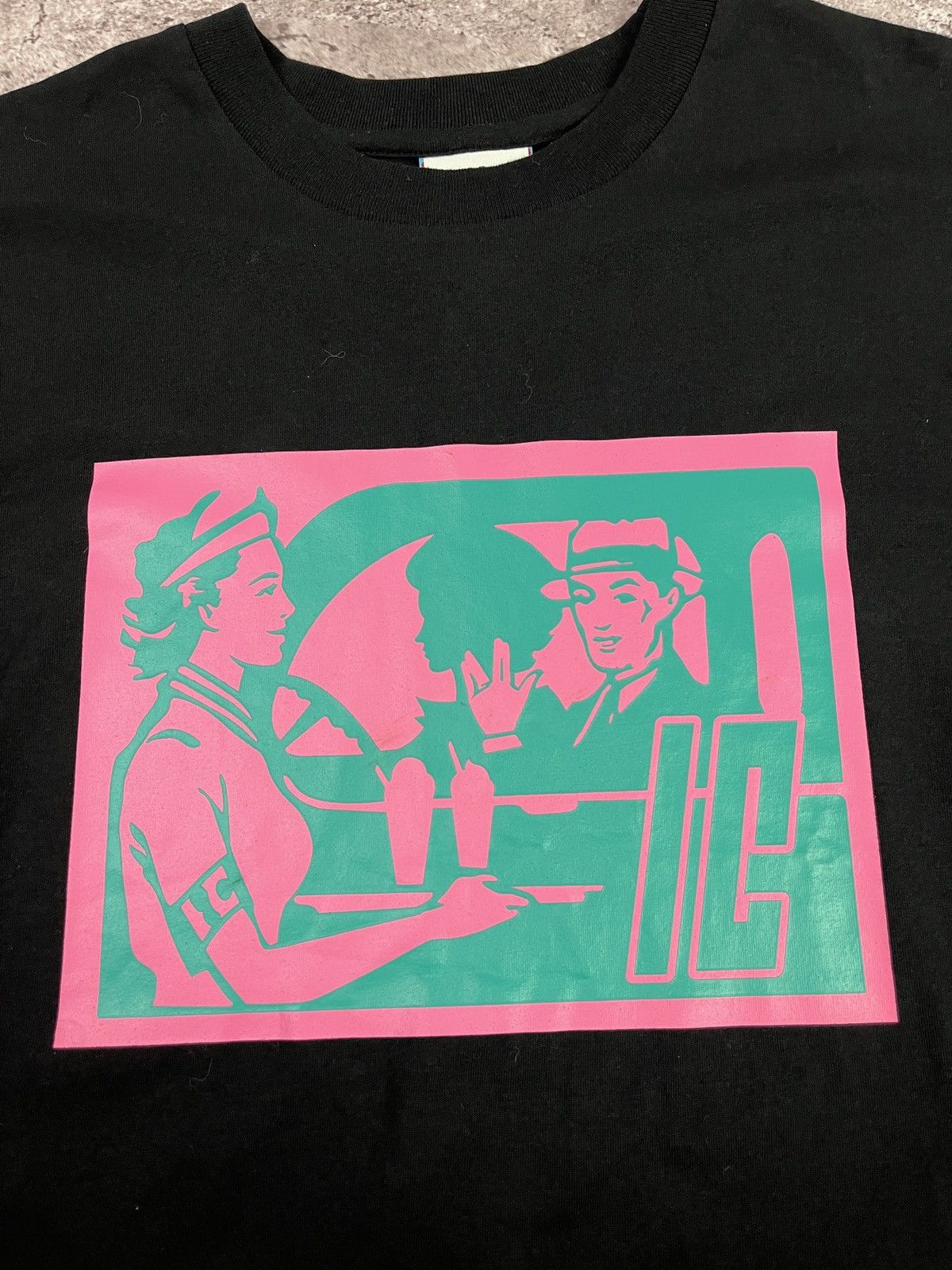 Billionaire Boys Club Icecream Graphic Tee Black Neon Pink Turquoise Pharrell NIGO Size US XL / EU 56 / 4 - 4 Thumbnail
