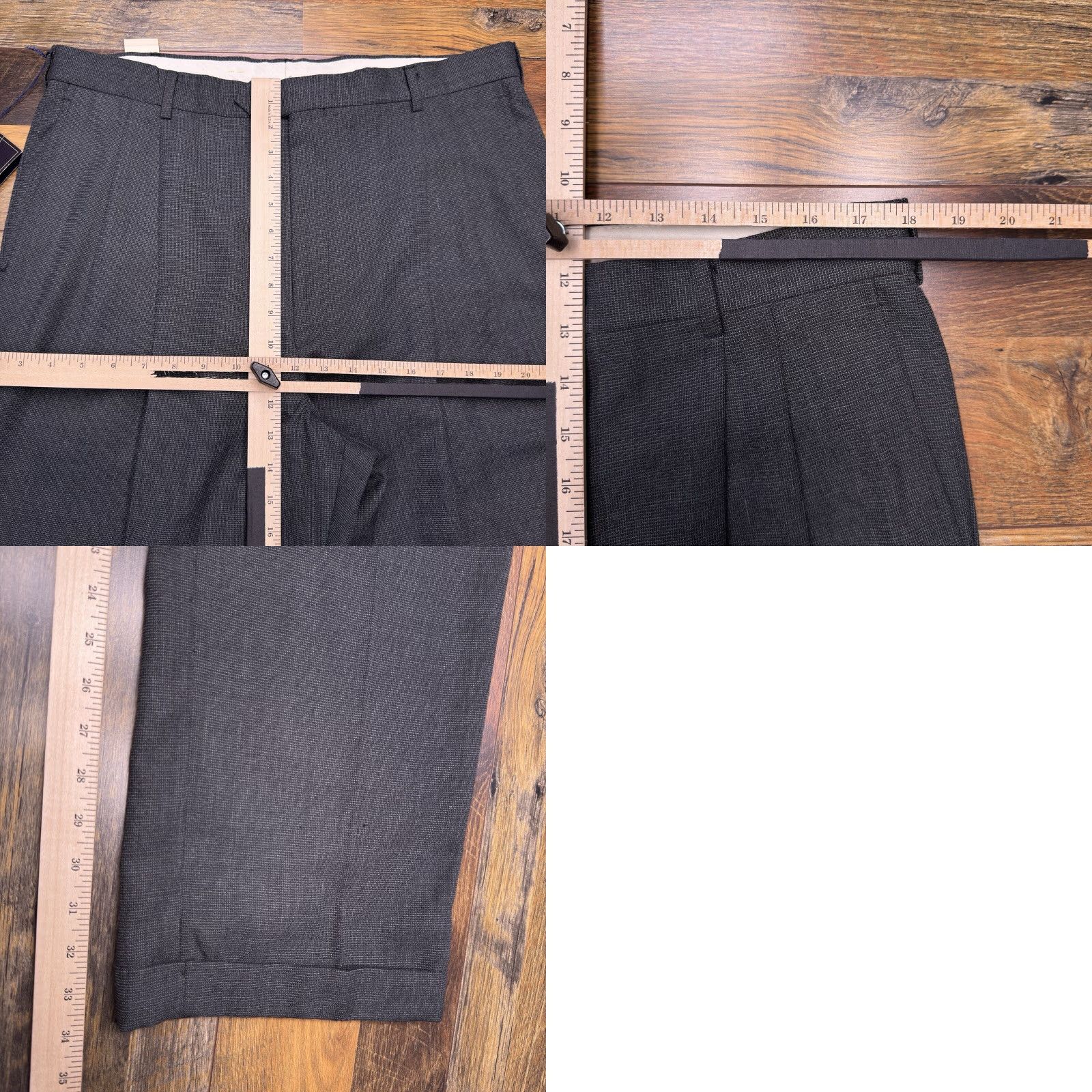Ralph Lauren VINTAGE Chaps Ralph Lauren Pants Trousers Mens 38x34 Gray Pleated Cuffed New Dress Pants Classic Vertical Straight Size US 38 / EU 54 - 9 Thumbnail