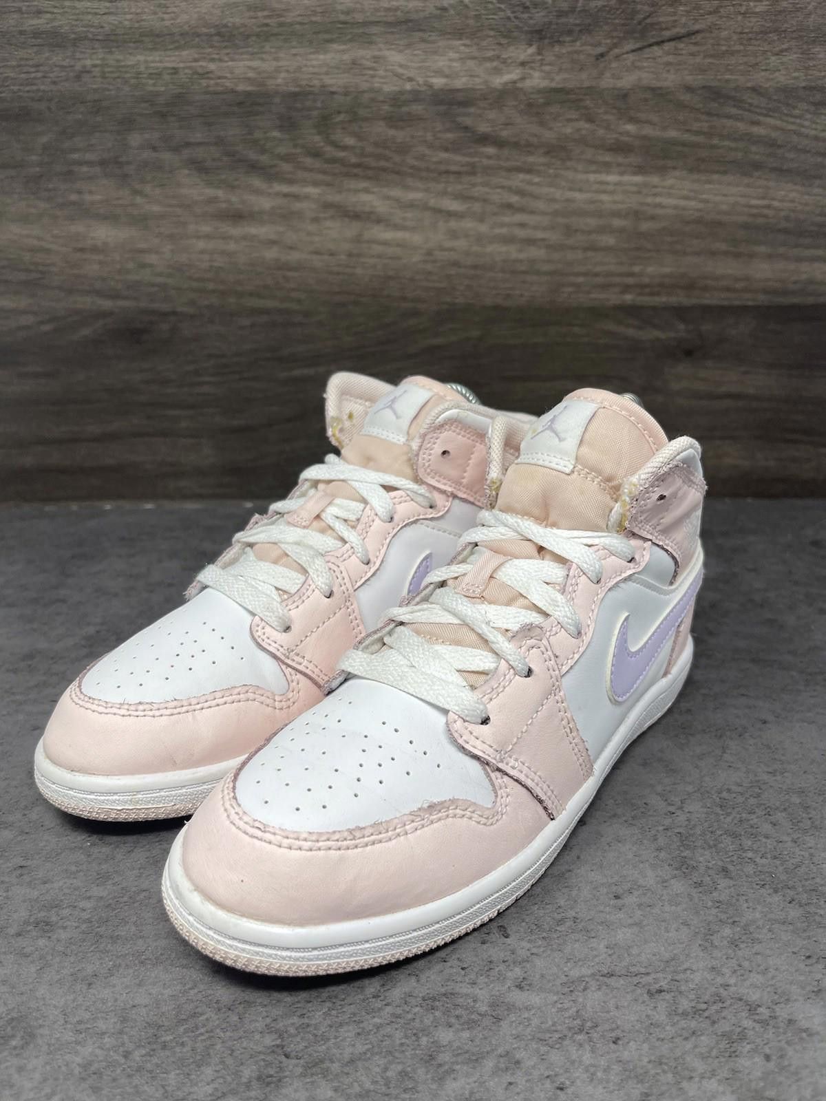 Jordan Brand Air Jordan 1 Mid PS Wash Pink Kids Size 2.5 Size US 4 / IT 34 - 2 Thumbnail