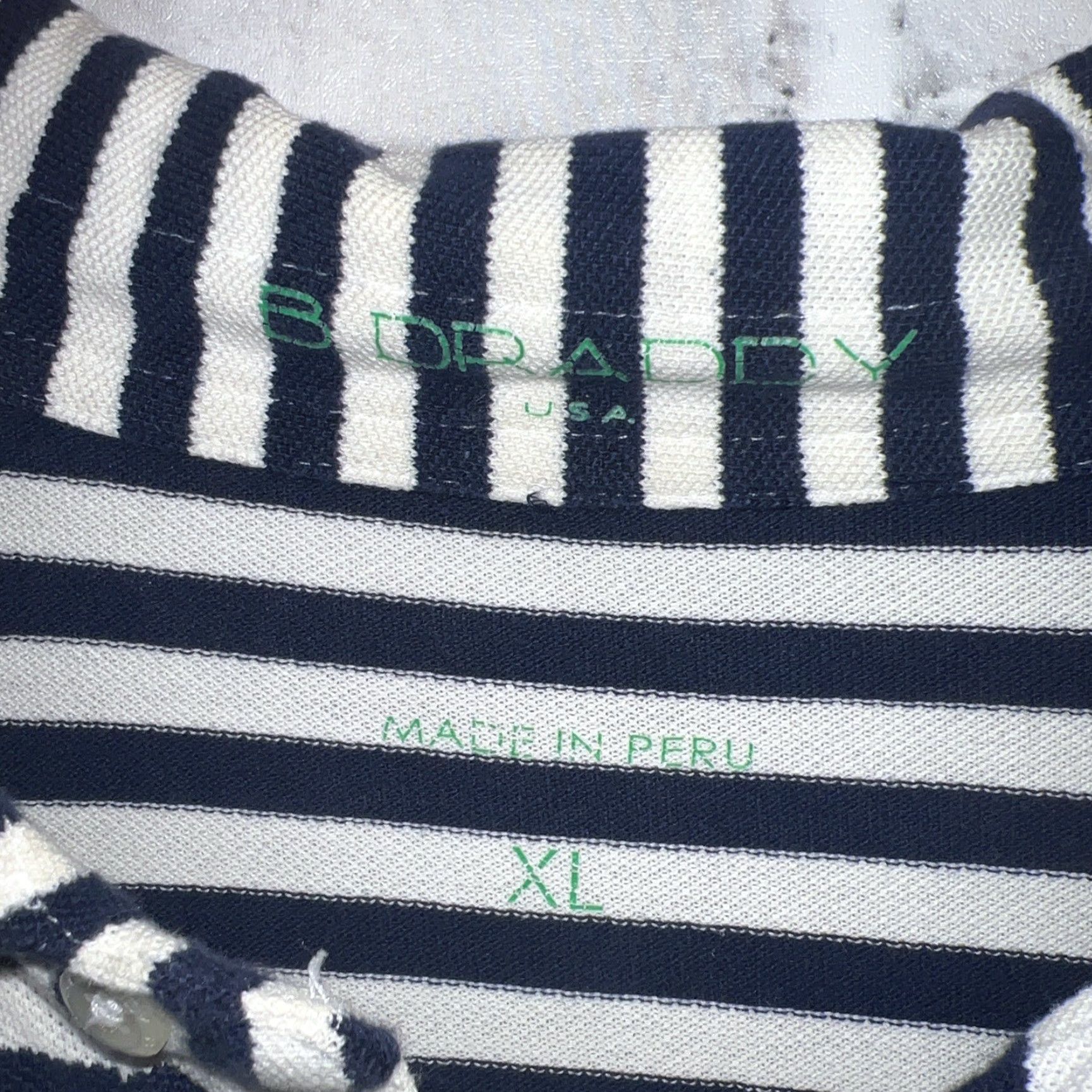 Vintage B Draddy Shirt Mens XL White Striped Polo Size US XL / EU 56 / 4 - 3 Thumbnail