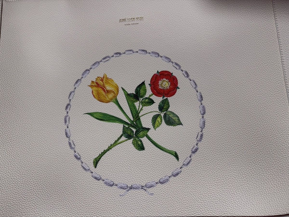 Aime Leon Dore Aime Leon Dore Floral Crest Logo Printed Leather Tote Bag Size ONE SIZE - 4 Thumbnail
